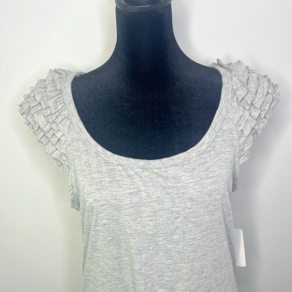 Mon Amie heather Gray Ruffle Tank Top NWT Size  XL